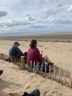 Lunching on the beach